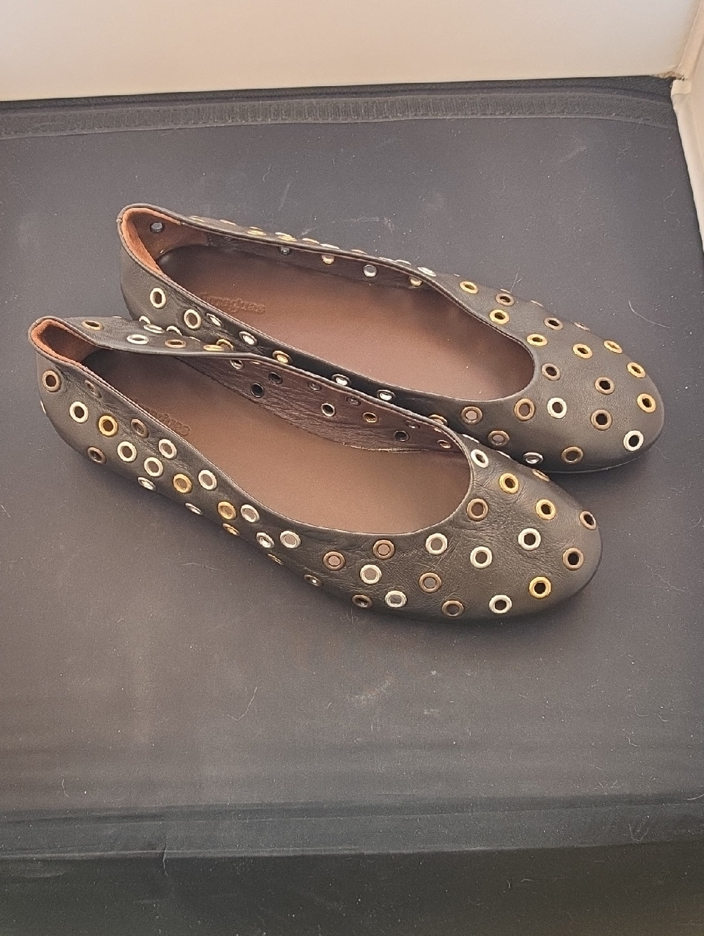 Gimaguas Bailarina Eyelets Leather Ballet Flats